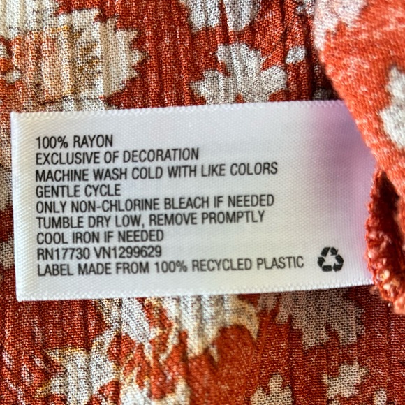 Knox Rose Orange and White Floral kimono open cardigan swim cover up - Picture 10 of 10